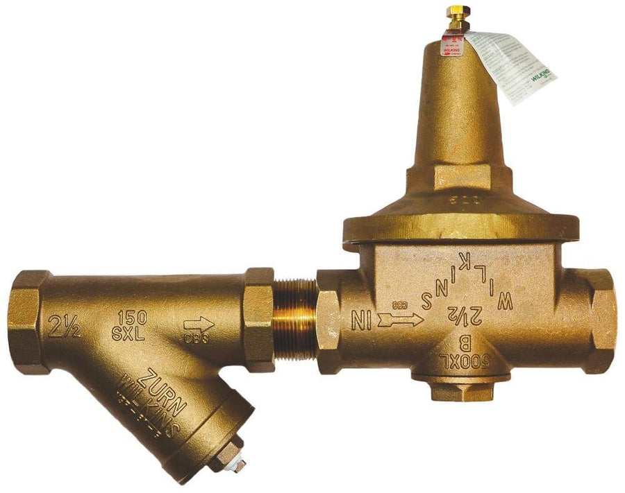 212 - 500XLYSBR2 - 1/2" 500XL Pressure Reducing Valve with Strainer with a spring range from 10 psi to 125 psi, factory set at 50 psiZurn