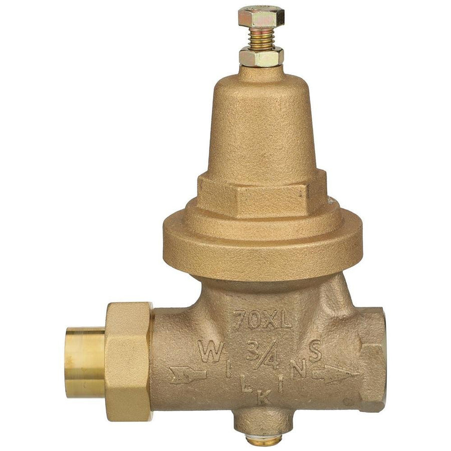 34 - 70XLCP3/4" 70XL Pressure Reducing Valve with FC (cop/ sweat) union connection, tapped and plugging for gaugeZurn
