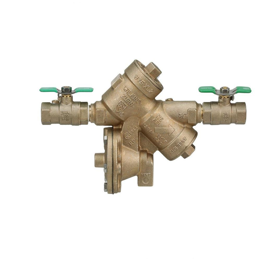 34 - 975XL2FT3/4" 975XL2 Reduced Pressure Principle Backflow Preventer with SAE flare test fittingZurn