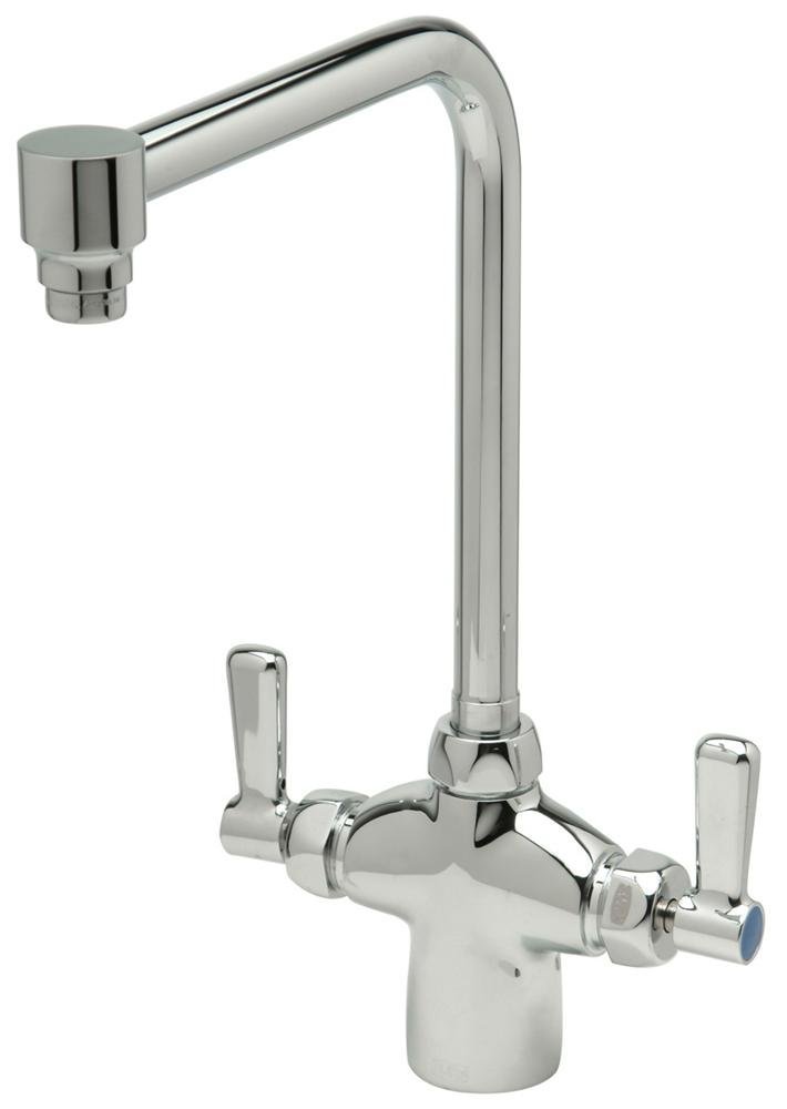 Z826S1 - XLAquaSpec® Laboratory Faucet, Single Hole with 2 Handles - 2.2 gpm Aerator, 8” Bent - Riser Spout, Lever Handles in ChromeZurn