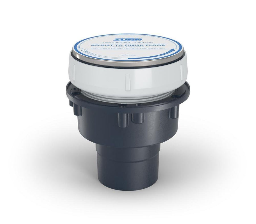 EZC - PV4 - SSEZC PVC Floor Drain Cleanout, 5" Round Stainless - Steel Head 4" Solvent Weld OutletZurn