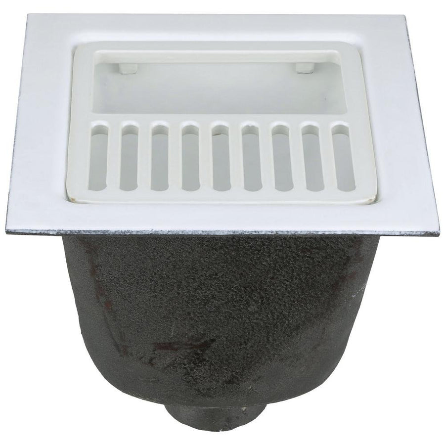 FD2376 - NH3 - HFD2376 12"x12" Floor Sink Body & Dome Strainer, 8" Sump Depth, 3" No - Hub, with Half GrateZurn