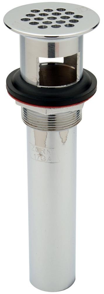 Z8743 - 8 - PCSolid Top, Open - Grid Pull - Out Plug, 1 1/4” x 8” Tailpiece, Chrome - Plated Cast BrassZurn