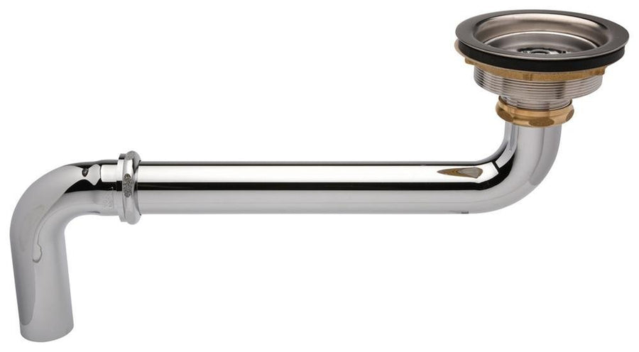 Z8749 - SSStainless Steel Basket Strainer with Basket, 17 - Gauge 1 1/2” x 12 3/4” Offset Tailpiece in Chrome - Plated Cast BrassZurn
