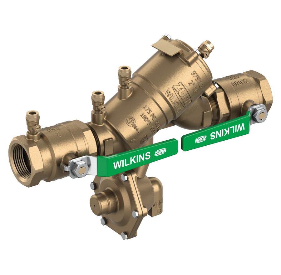 112-975XL3U1-1/2" 975XL3 Reduced Pressure Principle Backflow Preventer with Union Ball ValvesZurn Wilkins