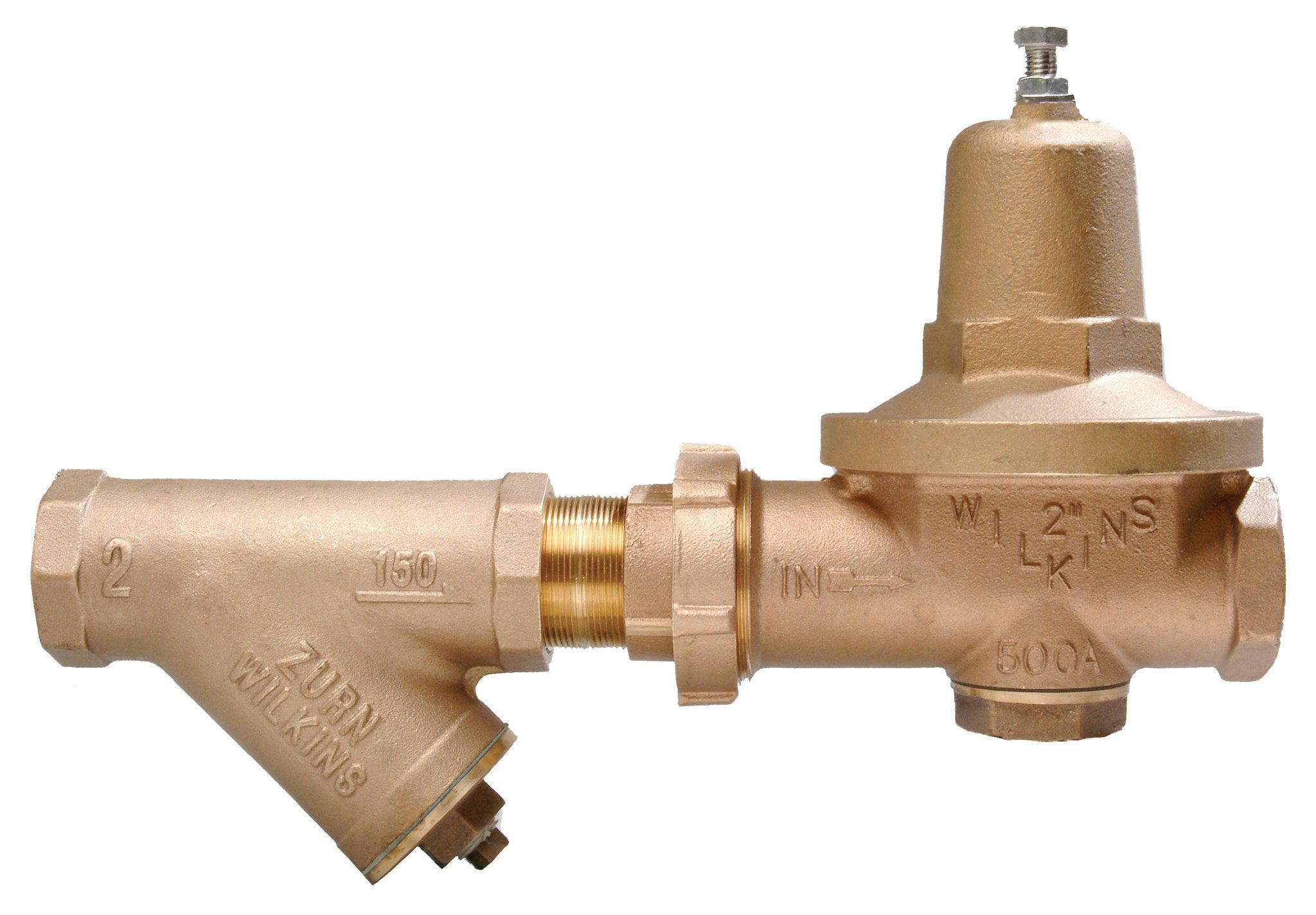 1-1/2" pressure reducing valve with strainer with bronze strainer