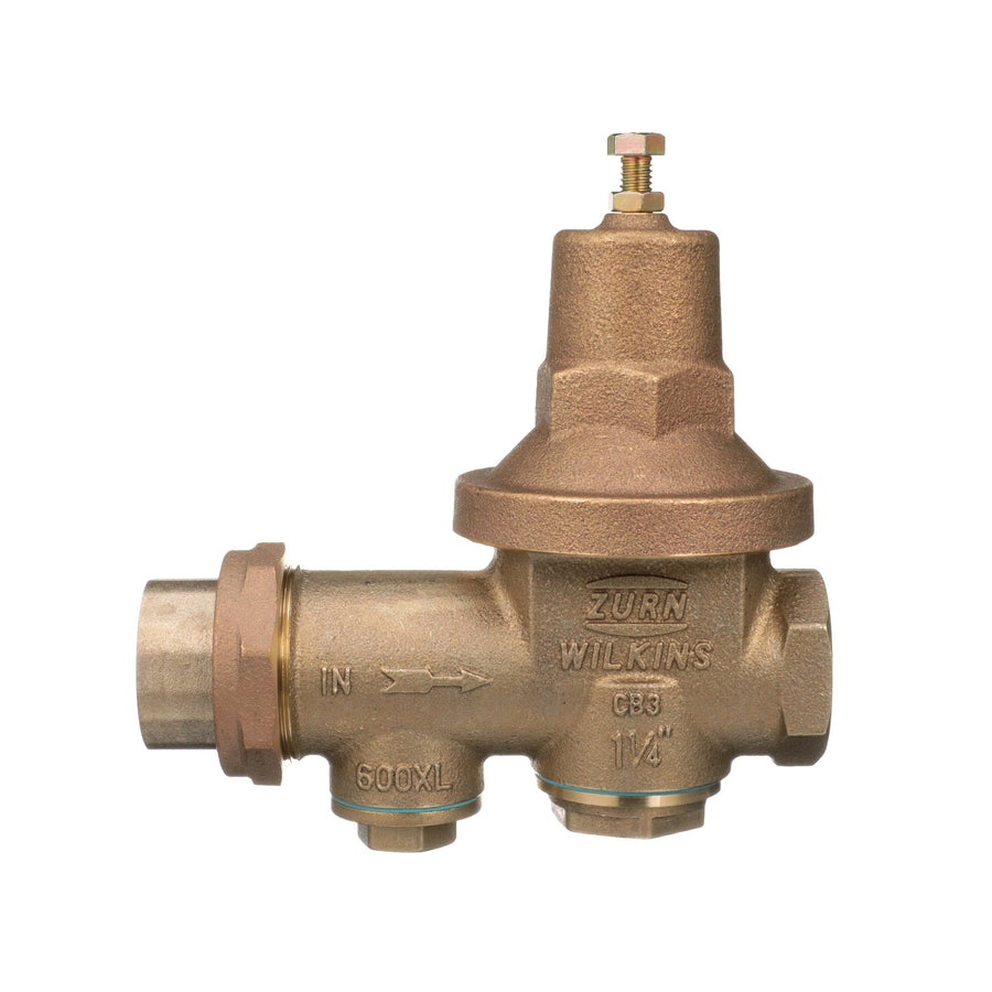 1-1/4" 600XL pressure reducing valve with spring range from 10 psi to 125 psi, factory set at 50 psi