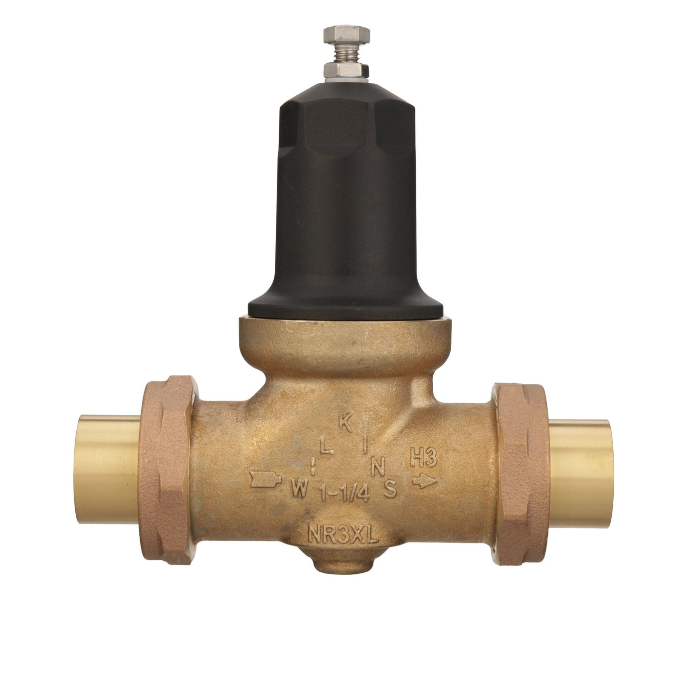 1 1/4 in. NR3XL pressure reducing valve, double union female copper sweat connections