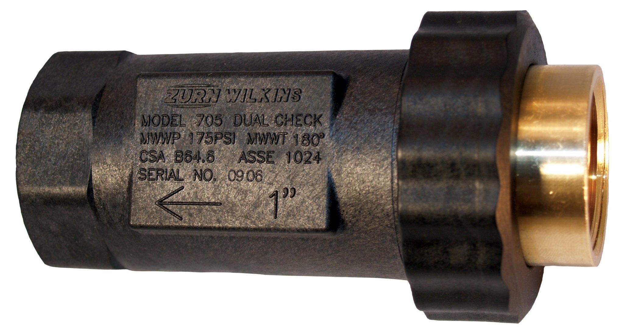 1UFX1F-7051" 705 Dual Check Valve with Female NPT Threaded Union Inlet ConnectionZurn Wilkins