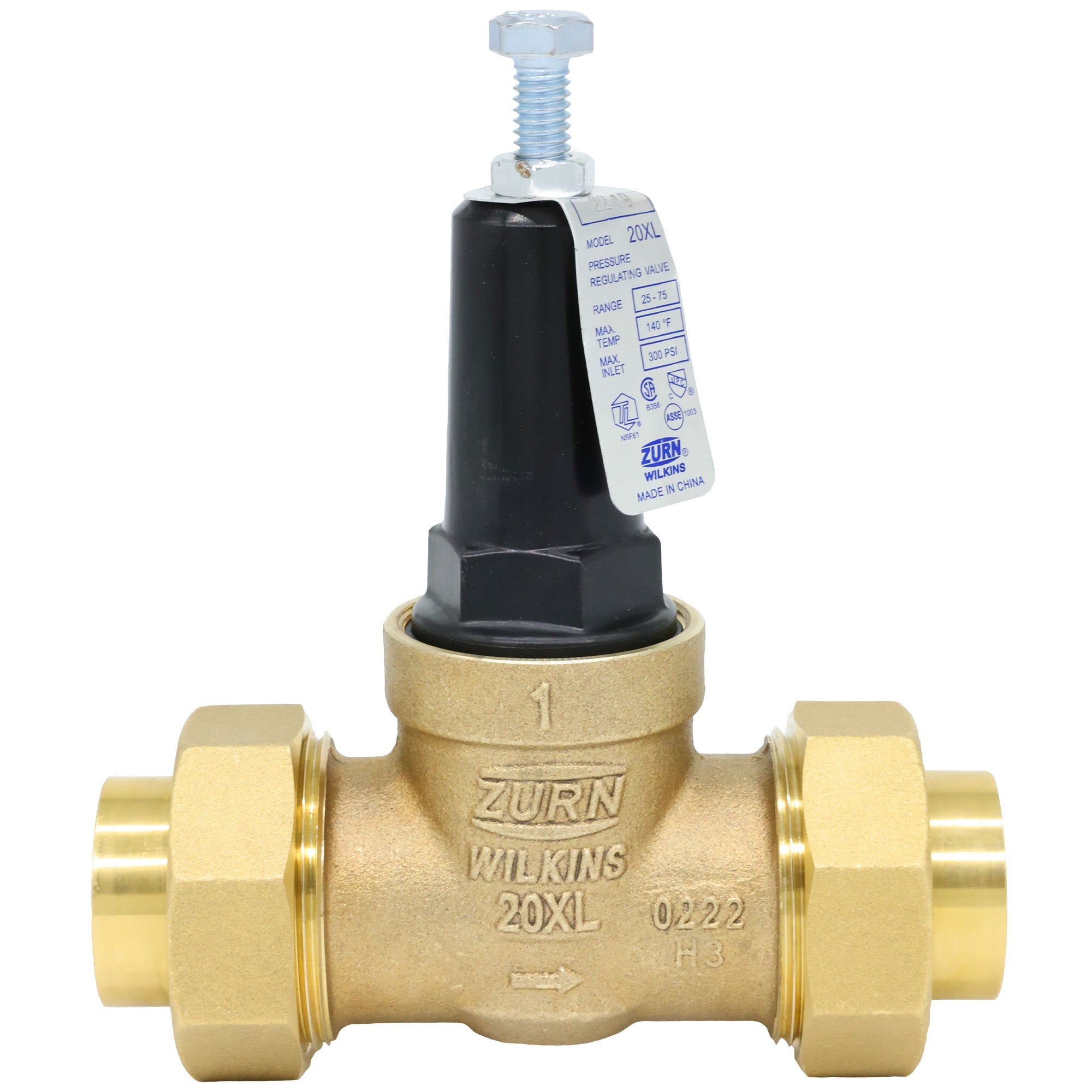 1 in. 20XL pressure reducing valve (double female union copper sweat)