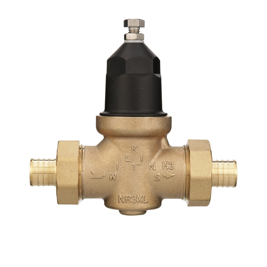 1 in. NR3XL pressure reducing valve, double union male barbed pex connections