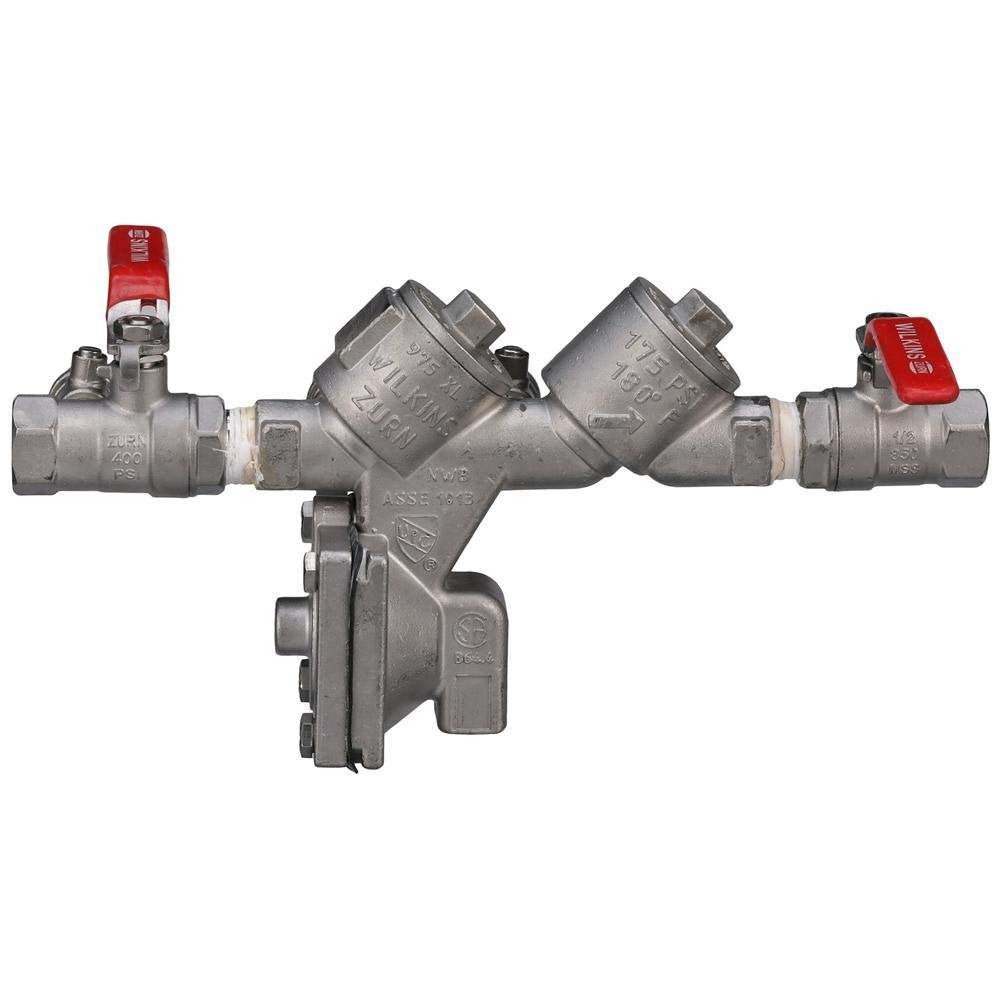 12 - 975XLST1/2" 975XL Reduced Pressure Principle Backflow Preventer with strainerZurn