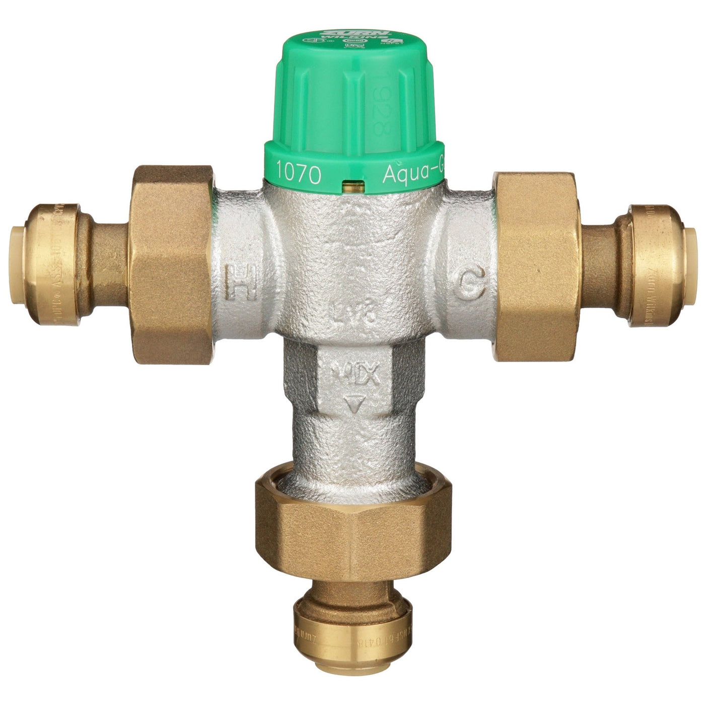 12-ZW1070XLPF1/2" ZW1070XLPF Aqua-Gard® Thermostatic Mixing Valve with Z-Bite™ Push Fit Fittings Lead FreeZurn Wilkins