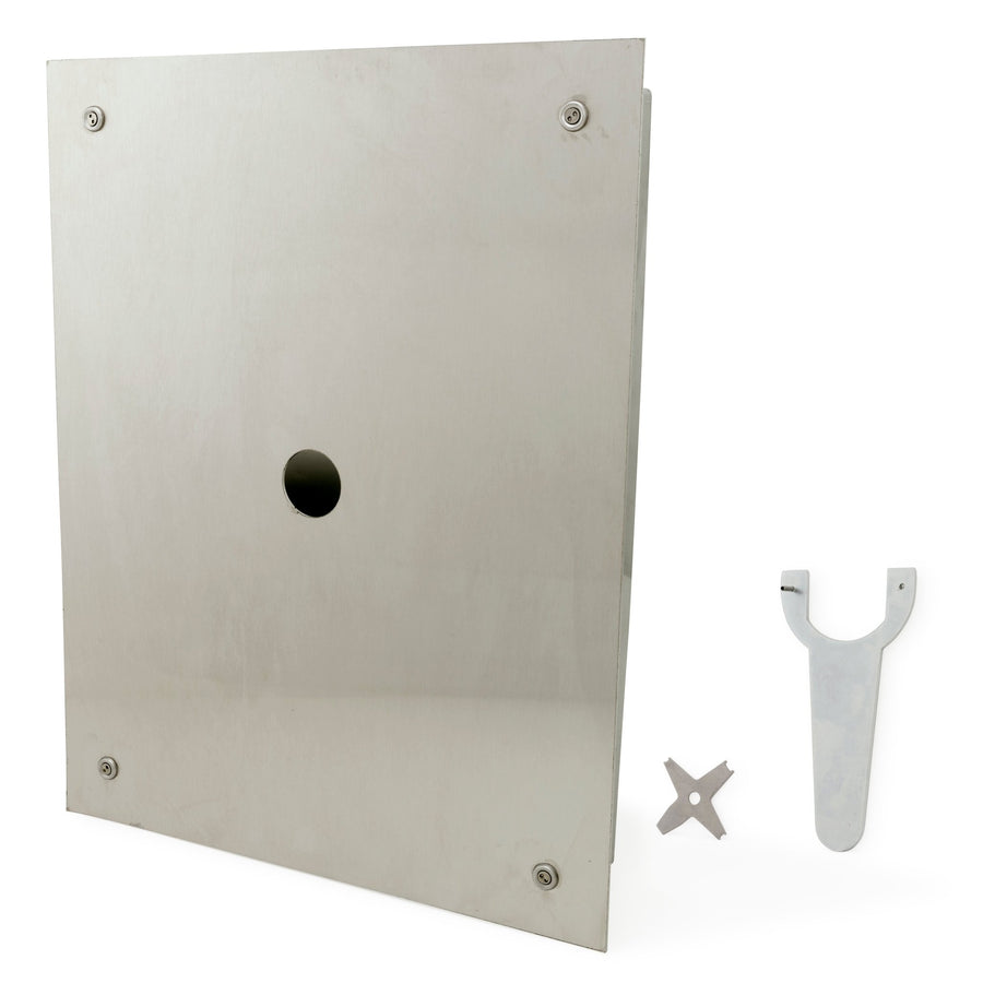 Z6199-BX1713” x 17” Stainless Steel Access Panel and Frame with 1 1/2" Hole for Concealed Flush Valves, Satin FinishZurn