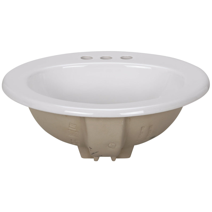 Z512419-Inch Round Countertop Lavatory, 4" Centers, White Vitreous ChinaZurn