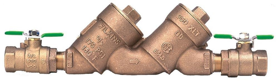 2 - 950XLT2U2" Double Check Backflow Preventer with union ball VlvsZurn