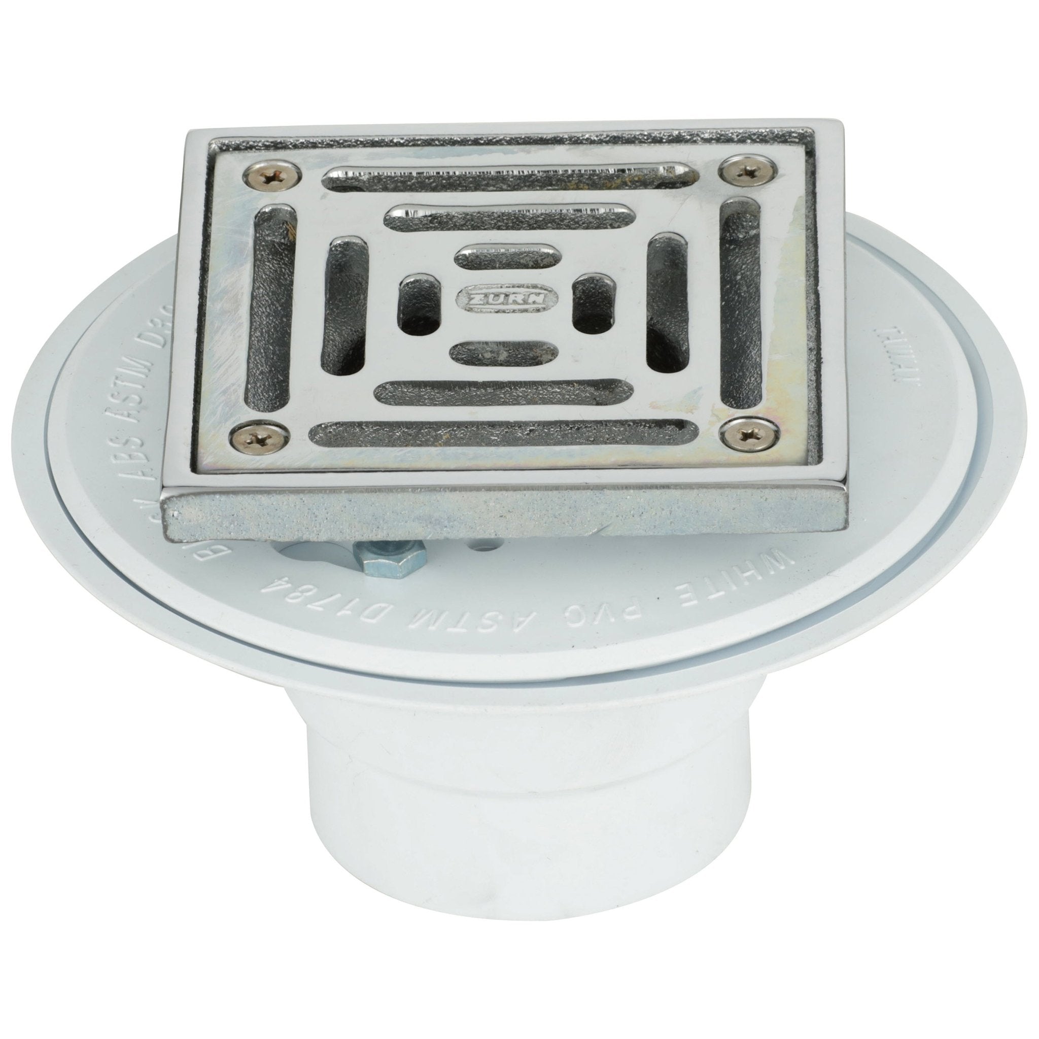 FD2254-PV2-CS42-inch PVC Shower Drain with 4 3/16 -inch Square Adjustable Chrome-Plated Bronze Head TopZurn