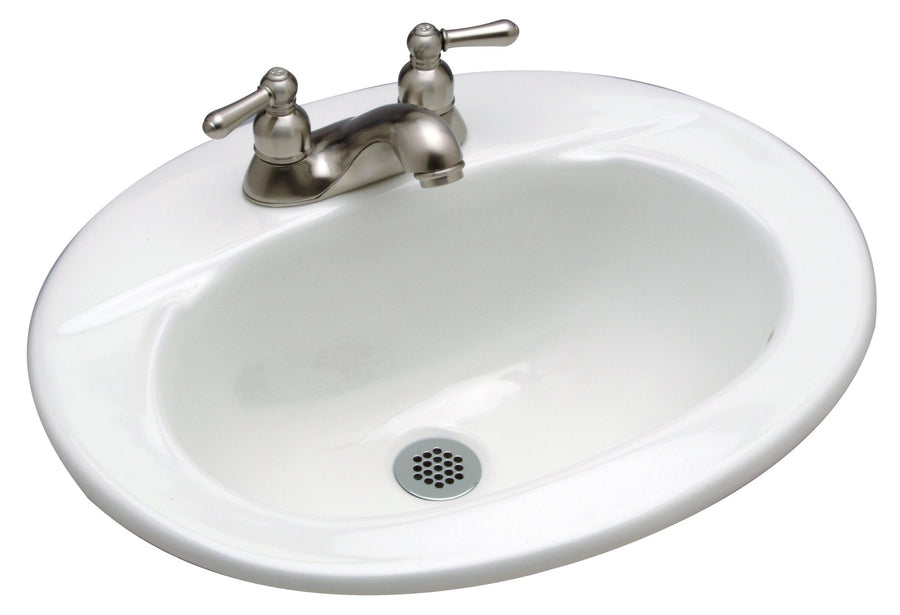 Z511420x17 Oval Countertop Lavatory, 4" Centers, White Vitreous ChinaZurn