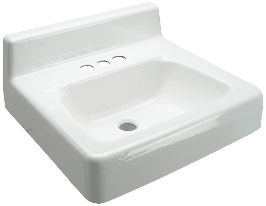 Z584420x18 Wall - Mount Cast Iron Sink/Lavatory, 4” Center Holes, White Emeled Cast IronZurn