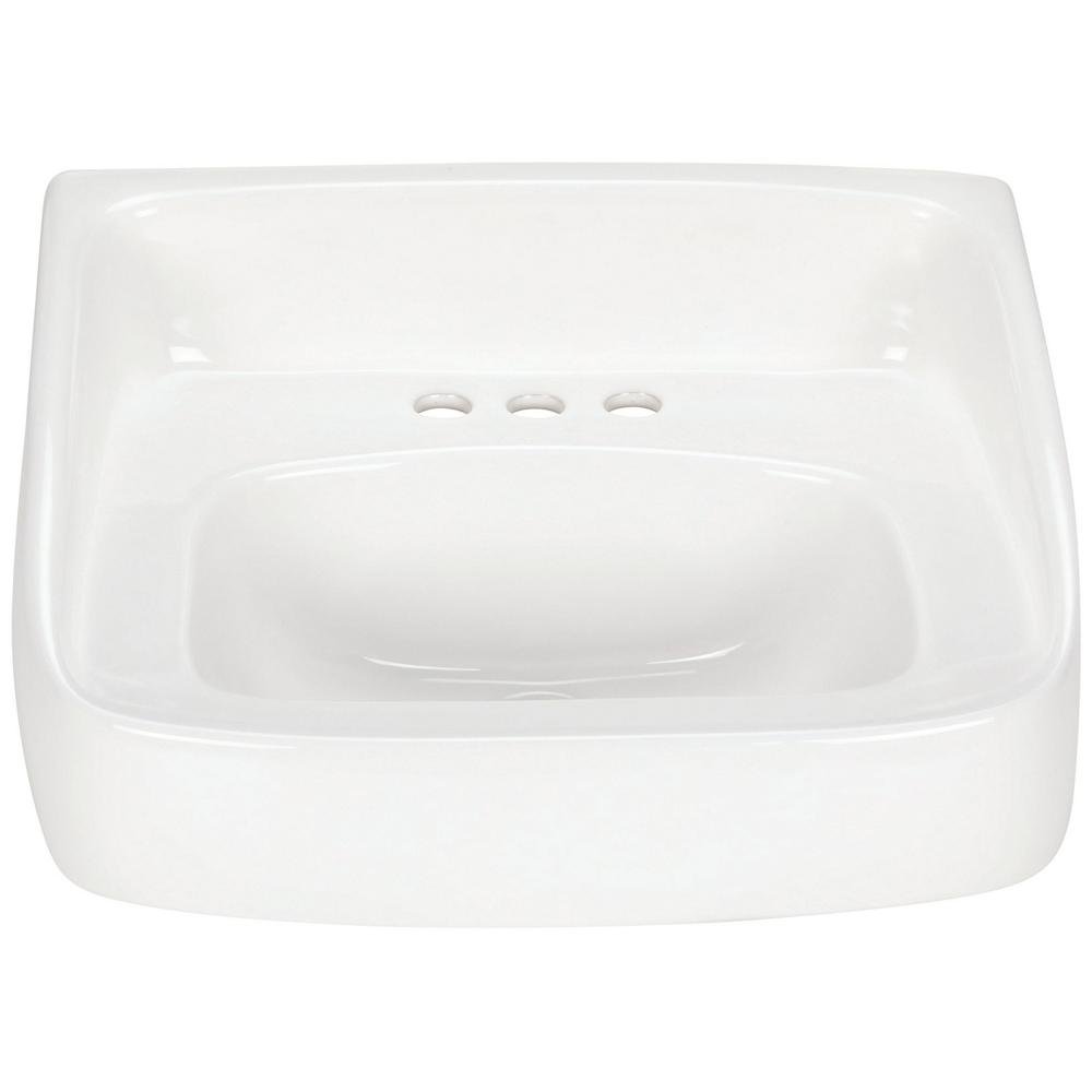 Z536420x18 Wall - Mount High - Back Sink/Lavatory, 4" Centers, White Vitreous ChiZurn