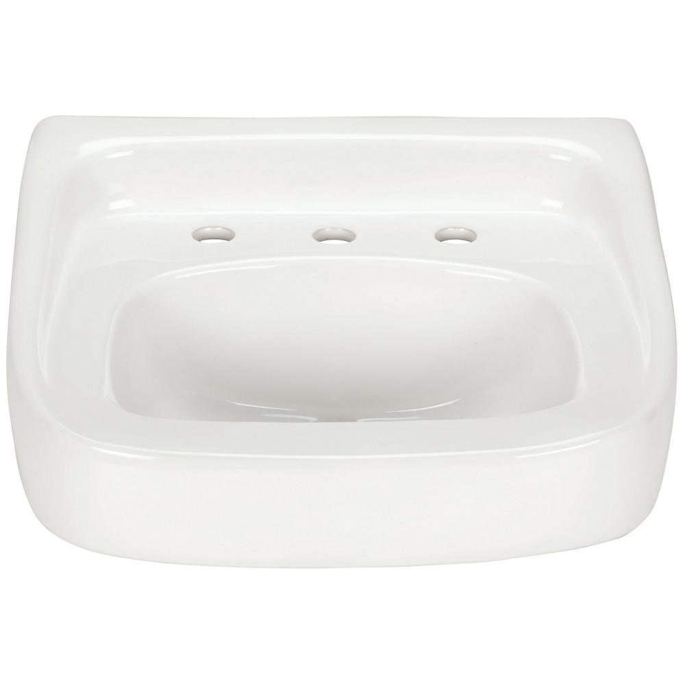 Z534820x18 Wall - Mount Sink/Lavatory, 8" Centers, White Vitreous ChiZurn