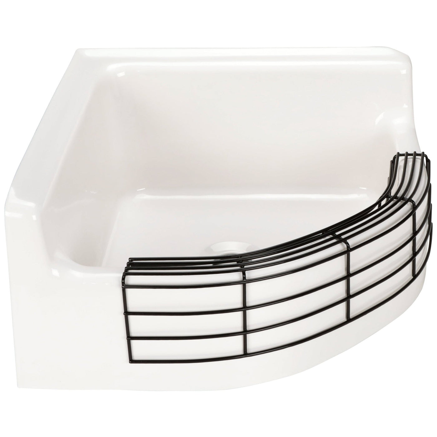 Z585028x28 Floor Sink, 8” Front, Channeled Bottom, White Enameled Cast IronZurn