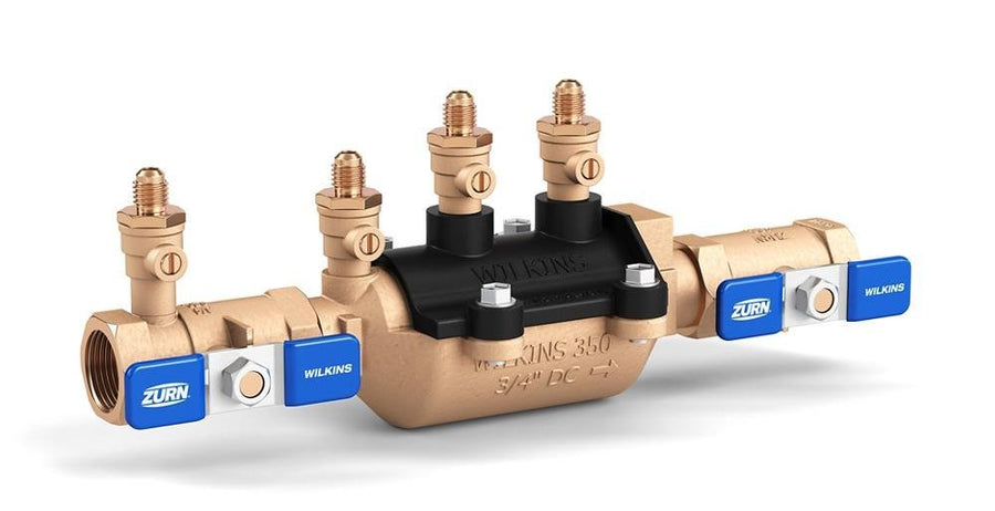 34 - 350FT3/4" 350 Double Check Backflow Preventer with SAE flare test fittingZurn