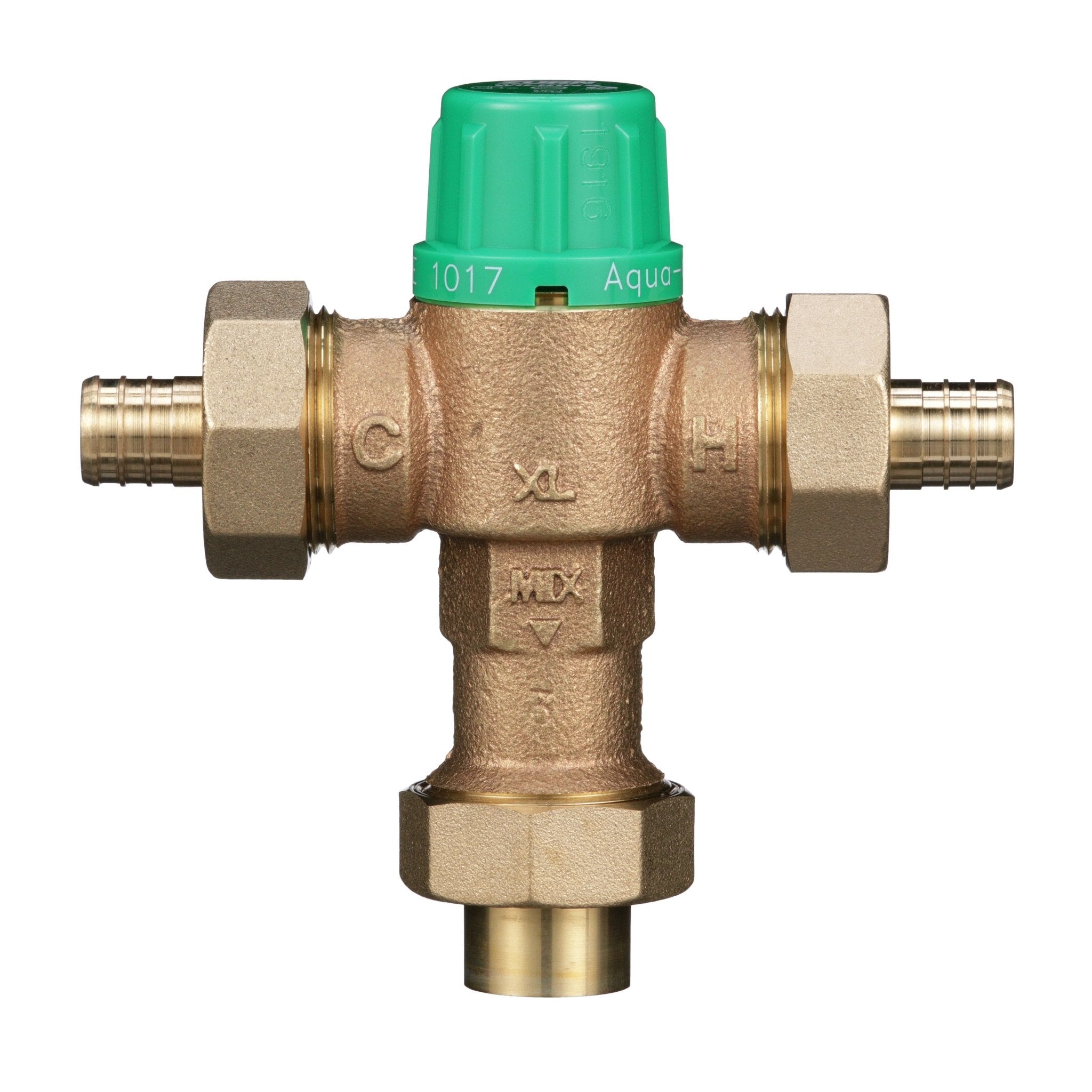 34-ZW1017XL2PEX1C3/4" ZW1017XL Aqua-Gard® Thermostatic Mixing Valve with (2) PEX and (1) Copper Sweat Tailpieces and Union Nuts Lead FreeZurn Wilkins