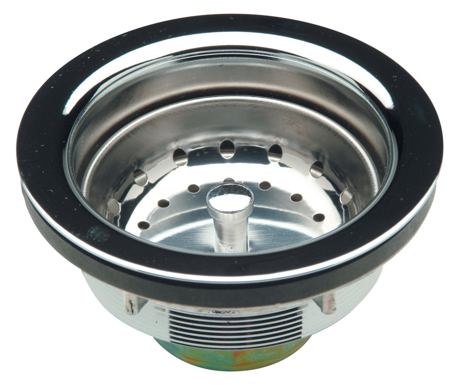 ZTT461-PC4-Prong Basket Strainer with Neoprene Stop/ and "It Can't Skip" Locknut, Chrome-Plated Brass/Stainless SteelZurn