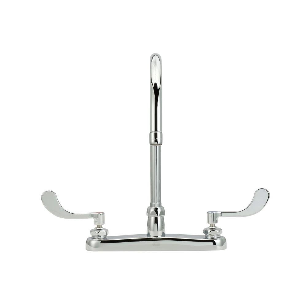 Z871C4 - XLAquaSpec® Deck - Mount Gooseneck Faucet with 2.2 gpm Pressure - Compensating Aerator, 8” Spout, 4" Wrist Blade HandlesZurn