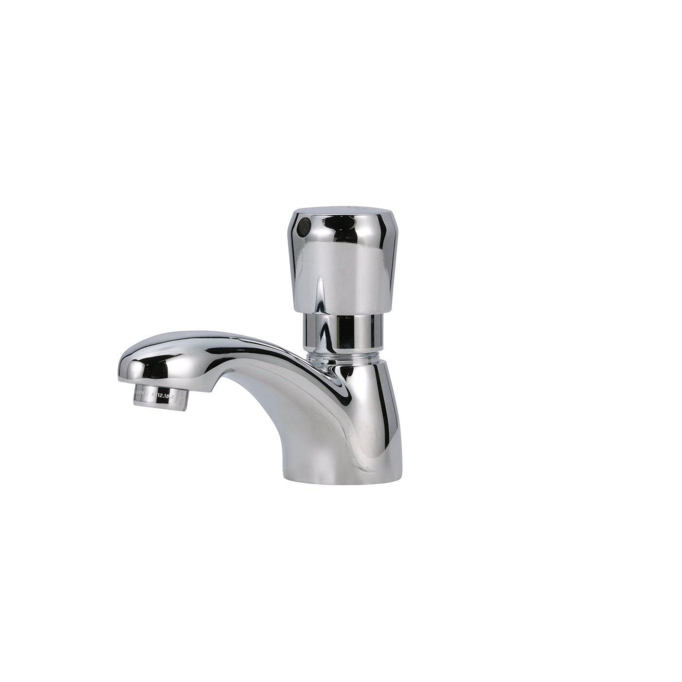 Z86100-XL-CP4AquaSpec Single-Hole Metering Faucet, Deck Mount with 1.0 GPM Spray Outlet, 4-in. Cover Plate, Push-Button Handle, ChromeZurn