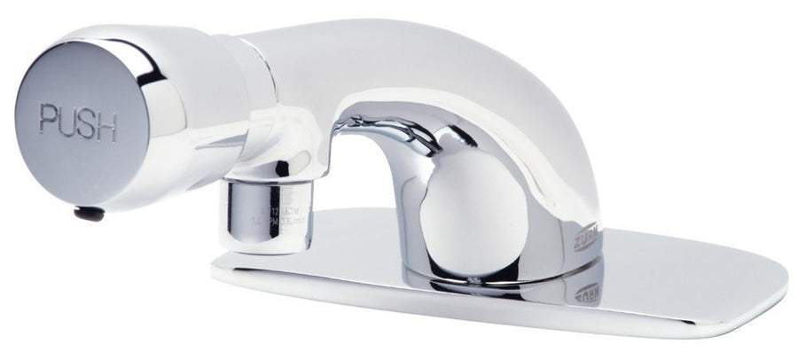 Z86300 - XL - CP4AquaSpec® Single - Hole Metering Faucet with 1.0 gpm Spray, 4 1/8” Integral Spout, 4" Cover Plate, Push - Button HandleZurn