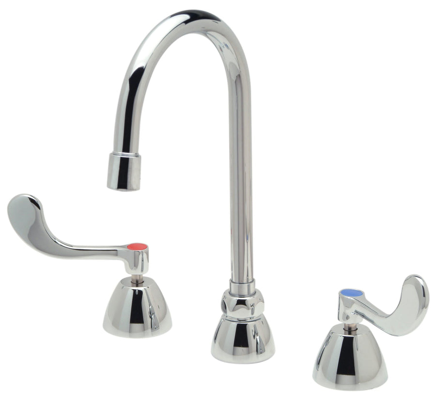 Z831B4-XL-ICT-3FAquaSpec® Widespread Gooseneck Faucet, 5 3/8" Spout, 0.5 Vandal-Resist Pressure-Comp Spray, Cop/ Tubes, Wrist BladesZurn