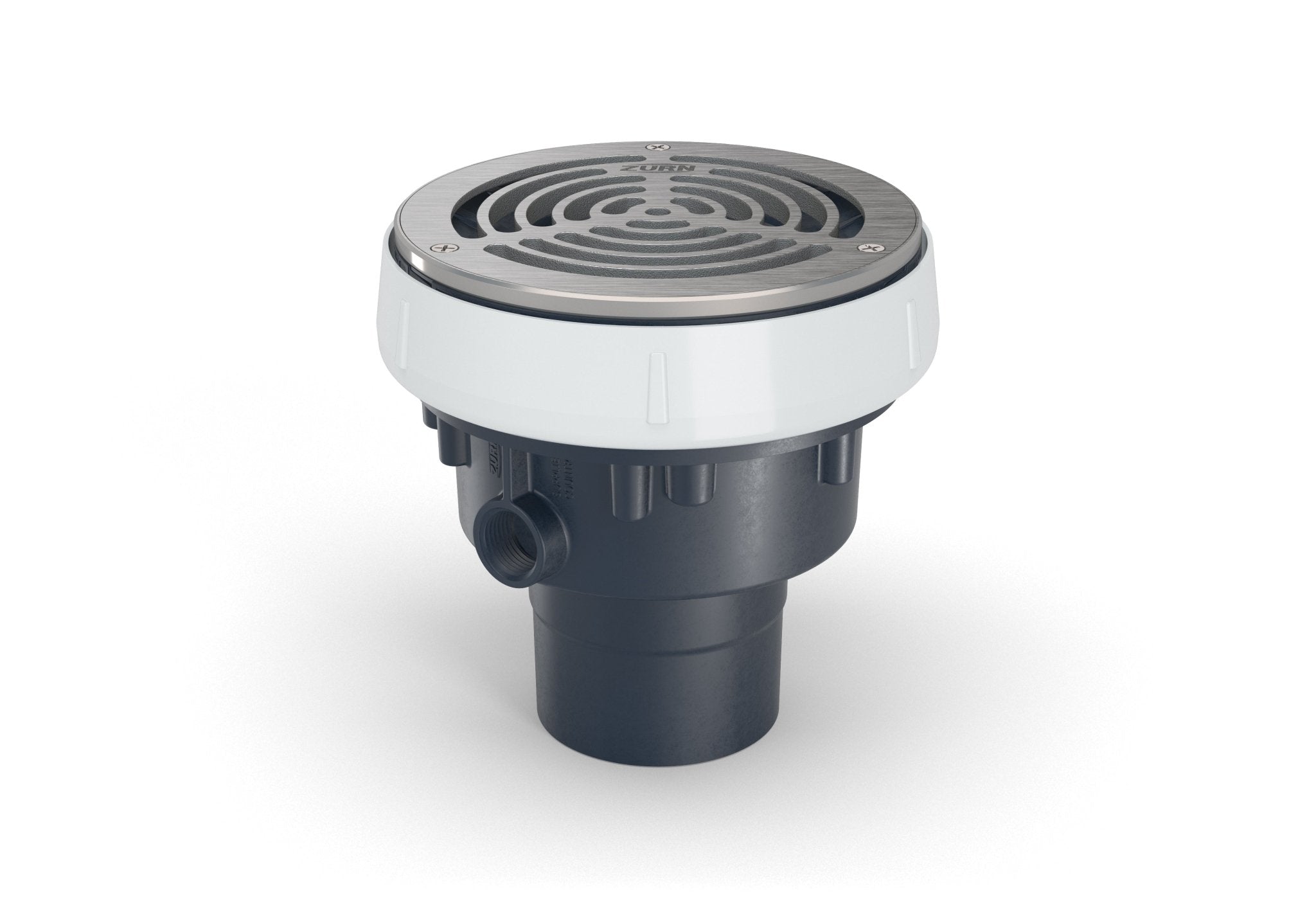 EZ-PV2-R6-SSEZ PVC Slab on Grade Floor Drain, 6" Round Stainless-Steel Strainer, with 2" x 3" Bottom OutletZurn