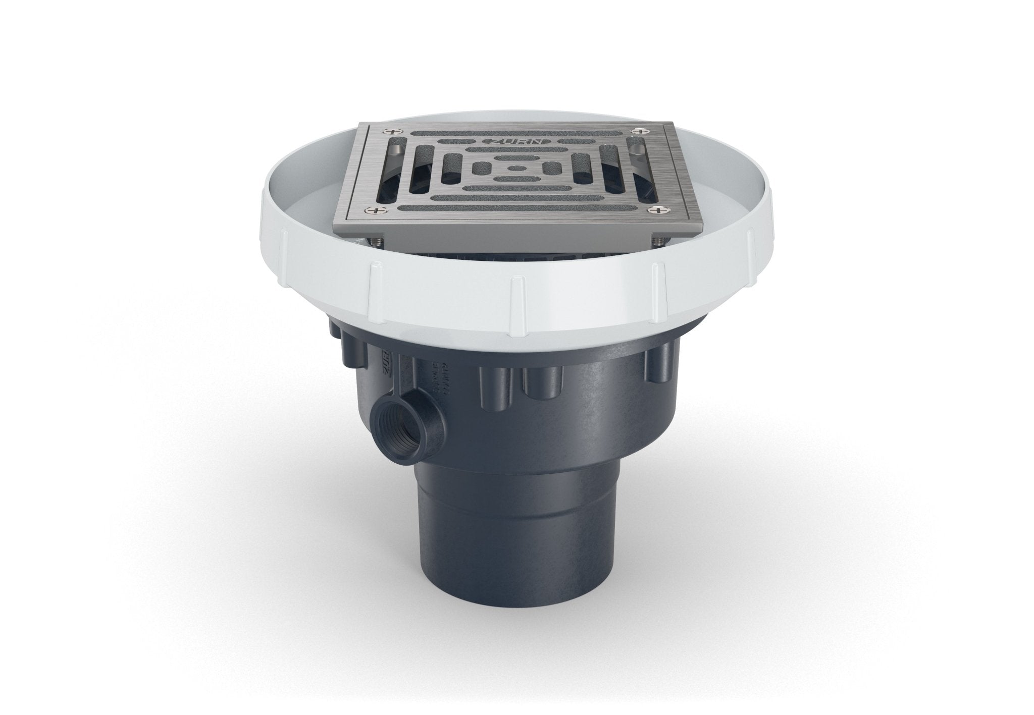 EZ-PV3-S6-SSEZ PVC Slab on Grade Floor Drain, 6" Square Stainless-Steel Strainer, with 3" x 4" Bottom OutletZurn