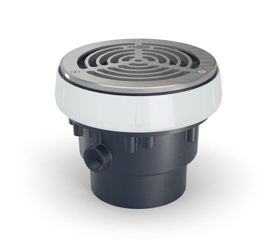 EZ1 - AB3 - R6 - SSEZ1 ABS Floor Drain, 6" Round Stainless - Steel Strainer, with 3" x 4" Bottom OutletZurn