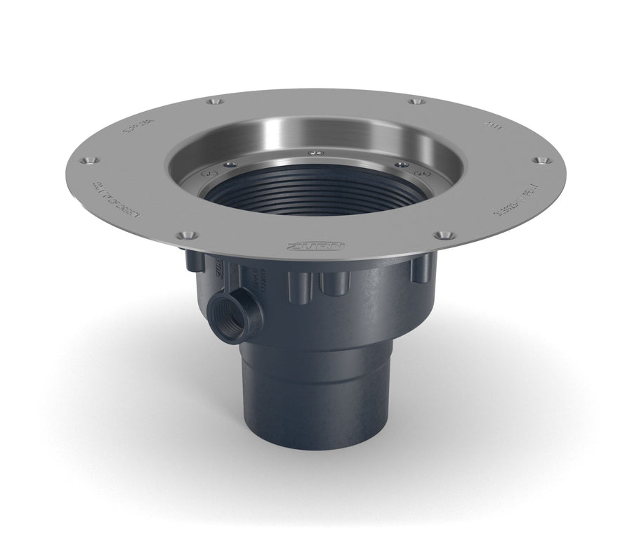 EZ2-PV2-DPEZ2 Floor Drain, 5" Nickel Bronze Head, Cast Iron Deck Plate, with 2" x 3" Bottom OutletZurn