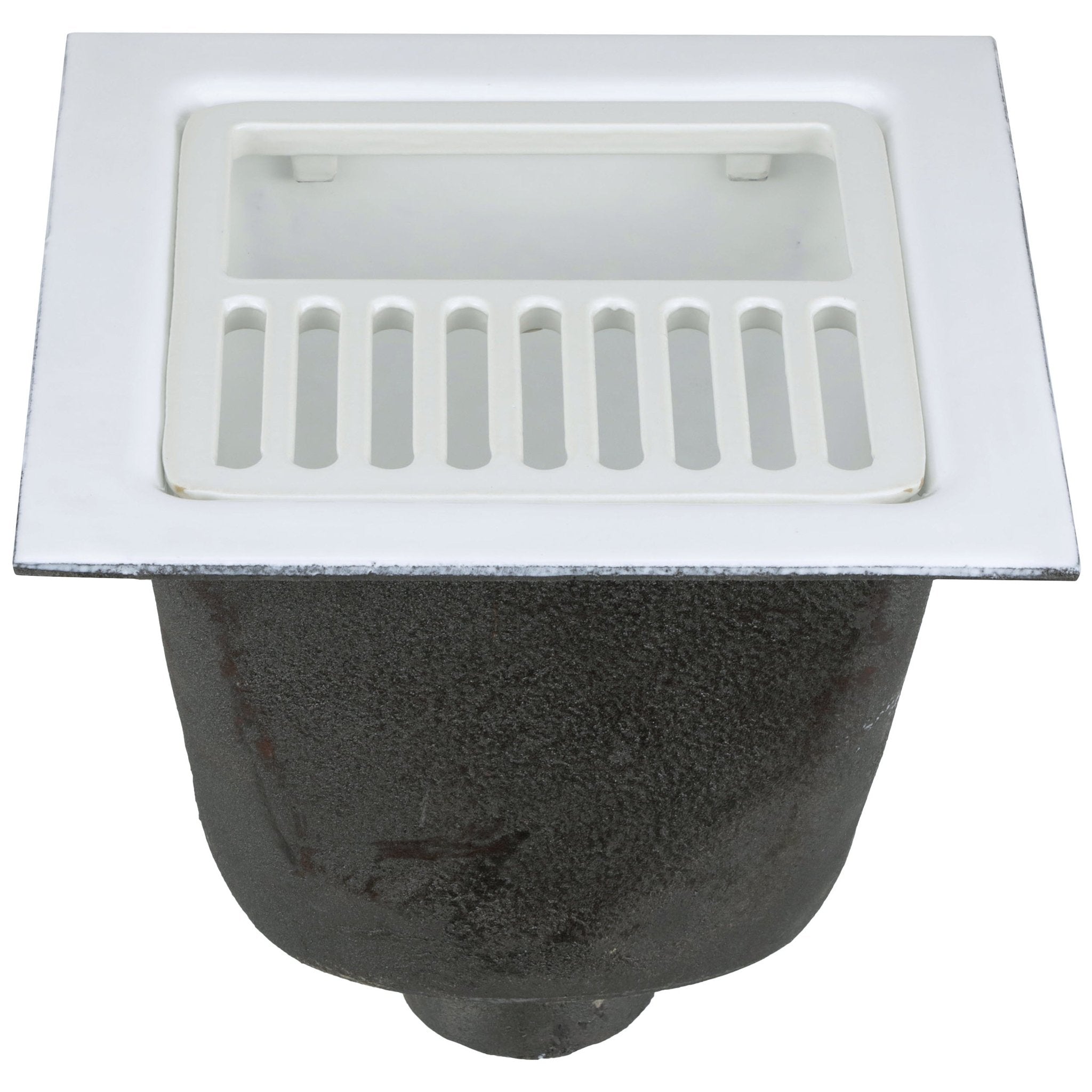 FD2376-NH3-HFD2376 12"x12" Floor Sink Body & Dome Strainer, 8" Sump Depth, 3" No-Hub, with Half GrateZurn