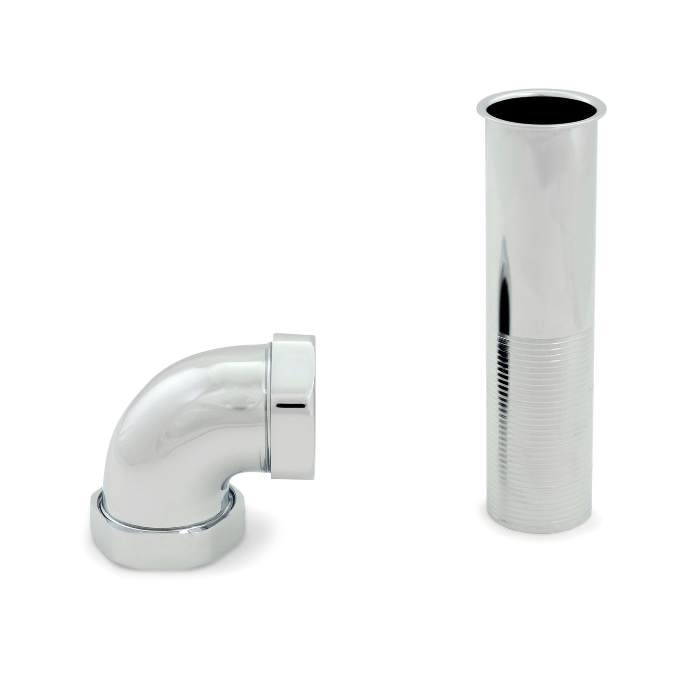 P6000-QFC-30Flanged Tube with Elbow, Nut, and Gasket for Concealed Manual Flush Valve, Chrome-Plated BrassZurn