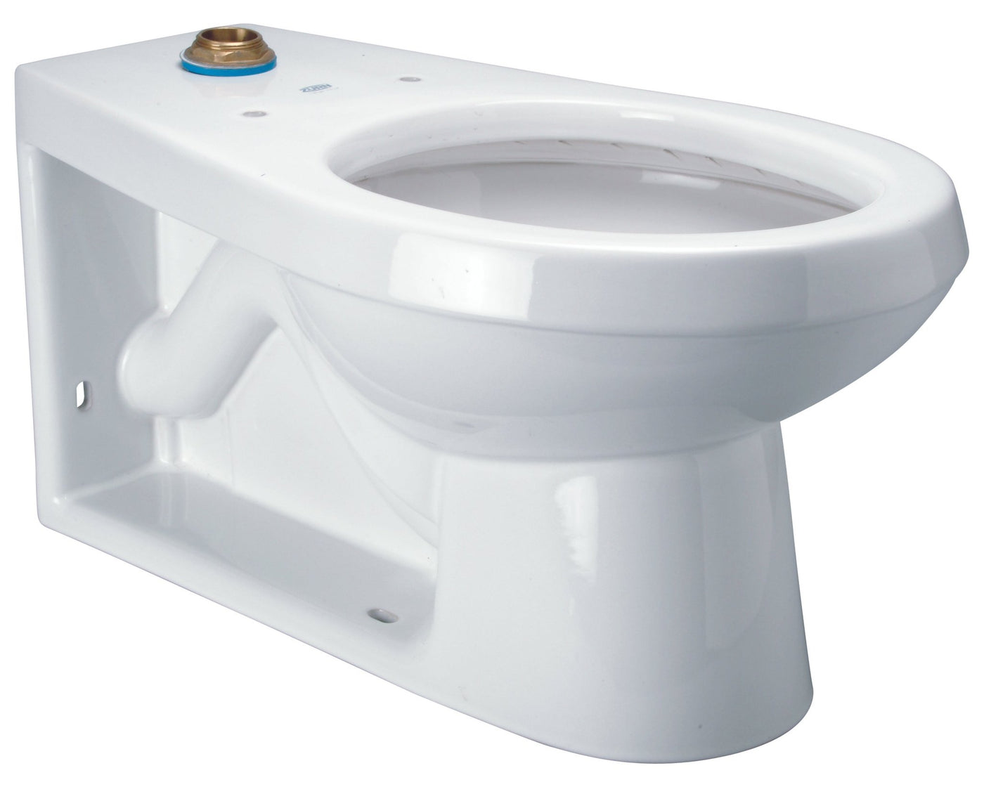 Z5635-BWLFloor-Mount Siphon-Jet Toilet Bowl, Top Spud, Back Outlet, Elongated, ZurnSHIELD™, White Vitreous ChinaZurn