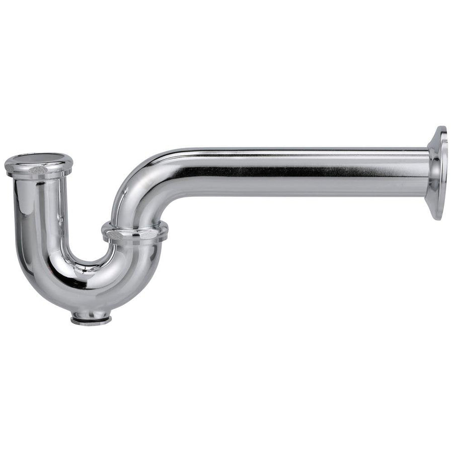 Z8702 - 9B - PCP - Trap with Wall Bend and Cleanout, 1 1/2” Inlet, 1 1/2" Outlet, 17 Gauge, Brass Nuts, Shallow Escutcheon, 12"Zurn