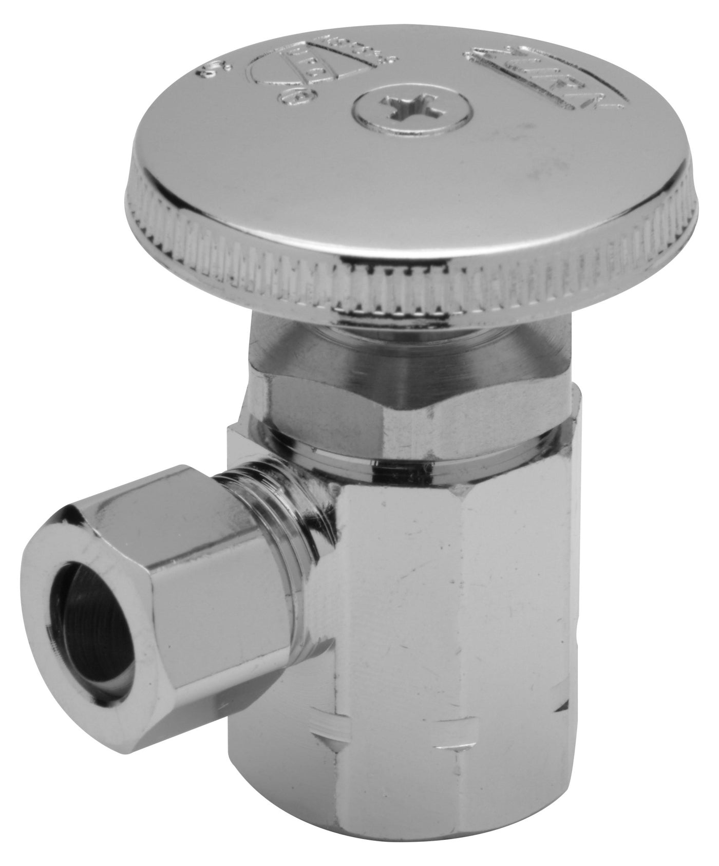 Z8802-XL-PCStandard Angle Stop Valve with Compression-to-Compression Fitting, Round Wheel Handle, 1/2" IPS, 3/8" OD, Lead-FreeZurn