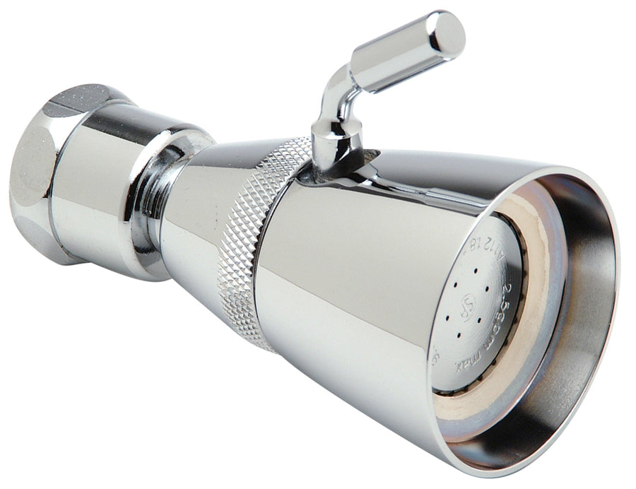 Z7000-S6Temp-Gard® Small Brass Shower Head and Ball Joint Connector with Volume Control and Standard 2.5 gpm in ChromeZurn