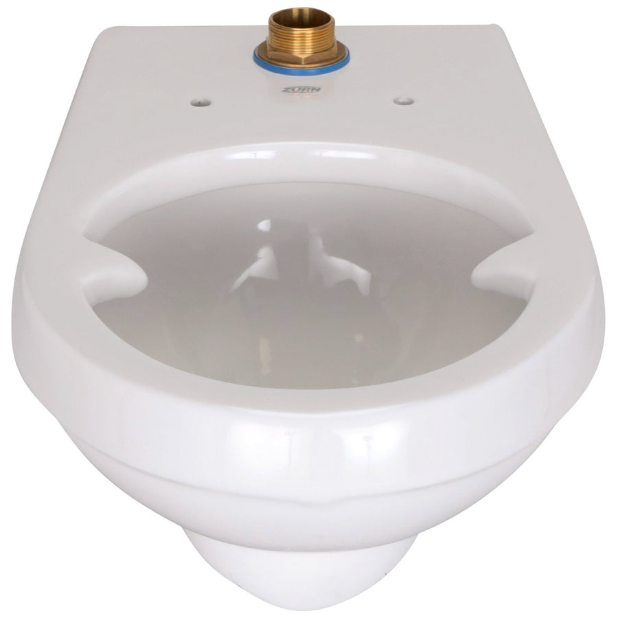 Zurn Z5616-BWLWall-Hung Siphon Jet Toilet Bowl, Elongated, Top Spud, ZurnSHIELD™, Bedpan Lugs, White Vitreous China