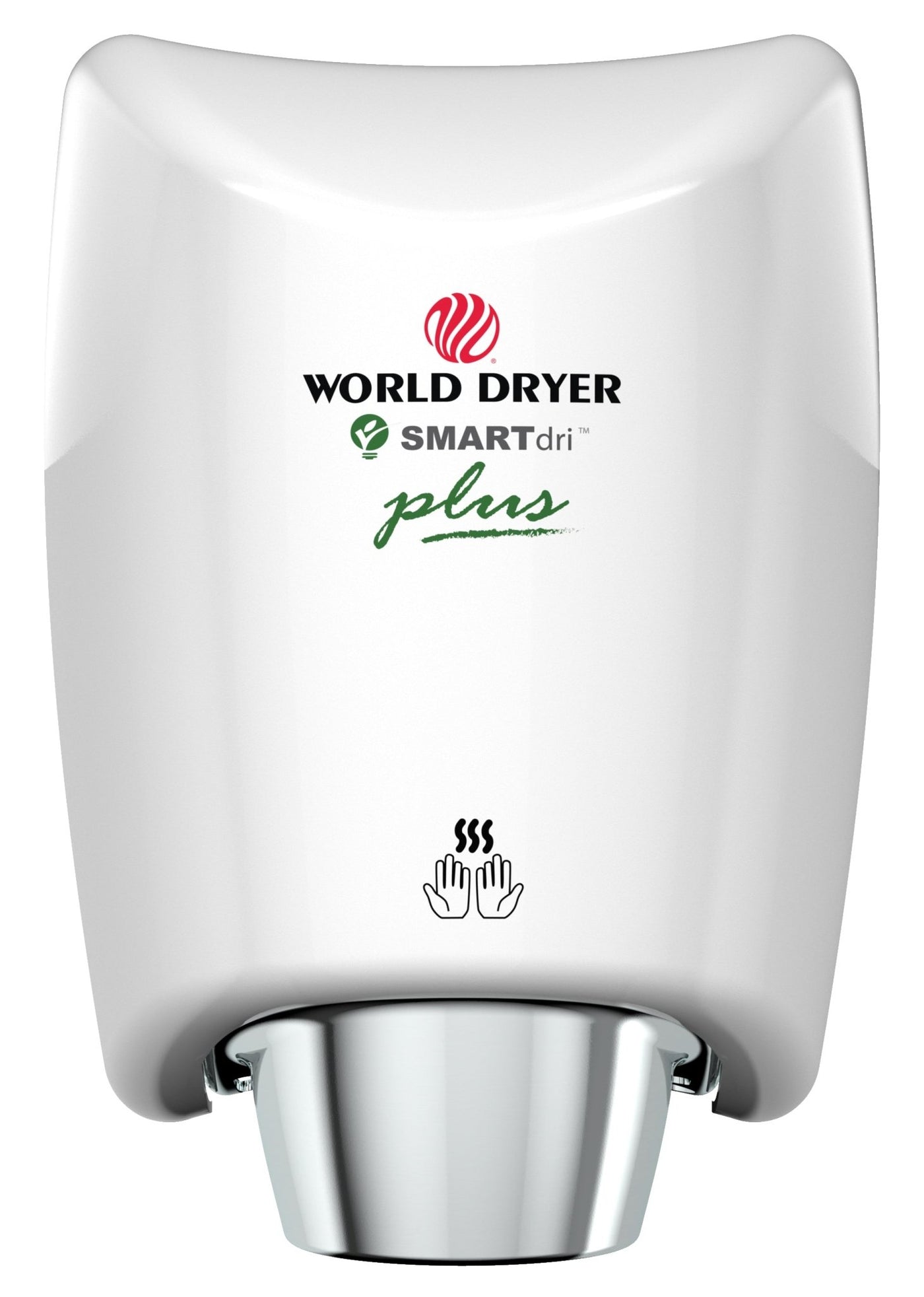 K4-974P2World Dryer® SMARTdri® Plus High-Speed Energy-Efficient Hand Dryer, Flexible Ctrl, Single Port, 208-240V -White/AluminumWorld Dryer