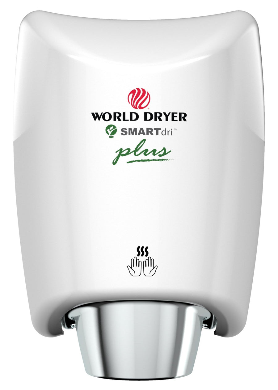 K48-974P2World Dryer® SMARTdri®Plus High-Speed Energy-Efficient Hand Dryer, Flexible Ctrl, Single Port, 220-240V - White/AluminumWorld Dryer