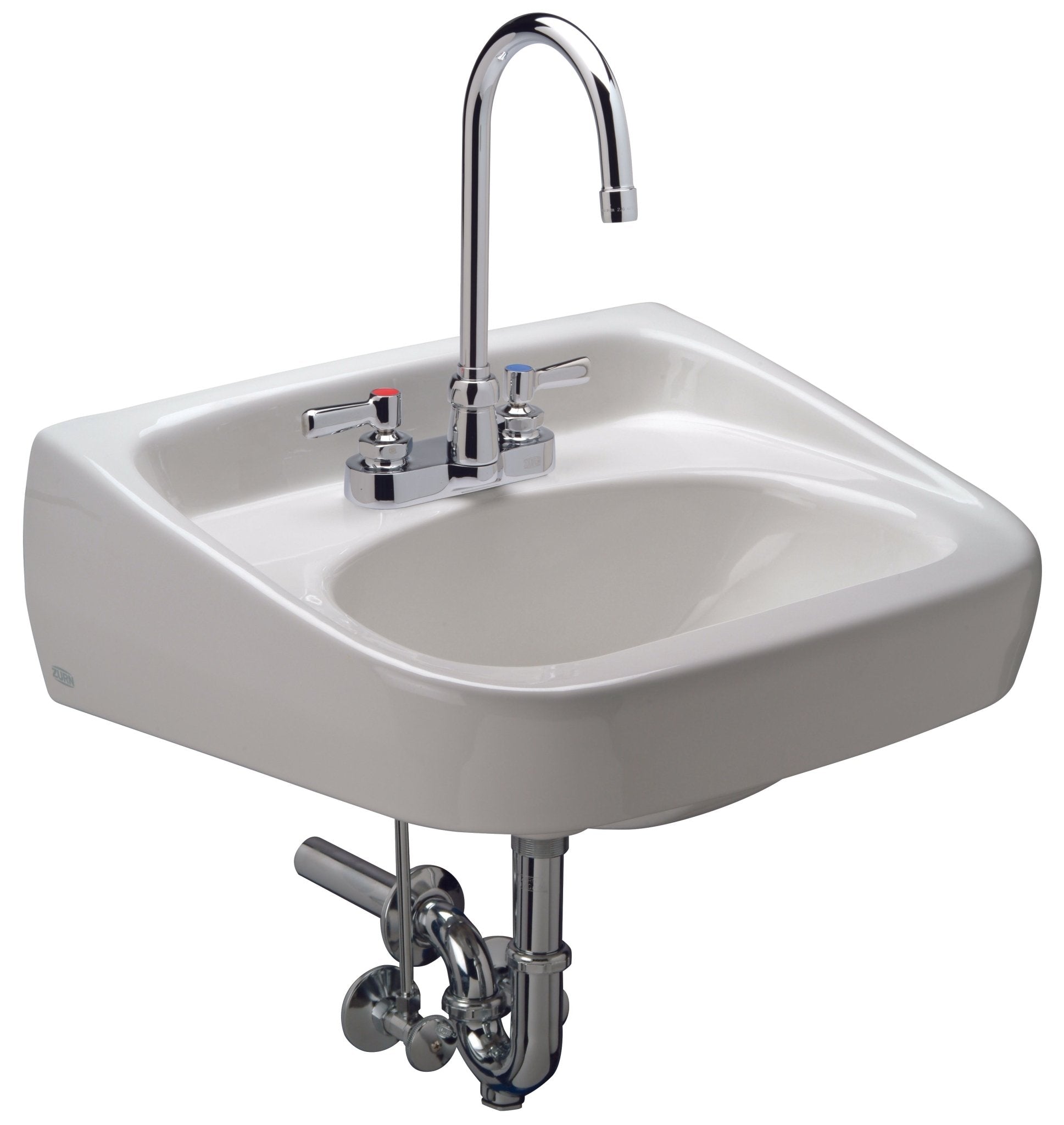 Z.L6.MZurn One Manual Hand Washing System, 20” x 18” Wall Hung Lavatory with 0.5 GPM, Centerset, Gooseneck Faucet, and Lever HandlesZurn