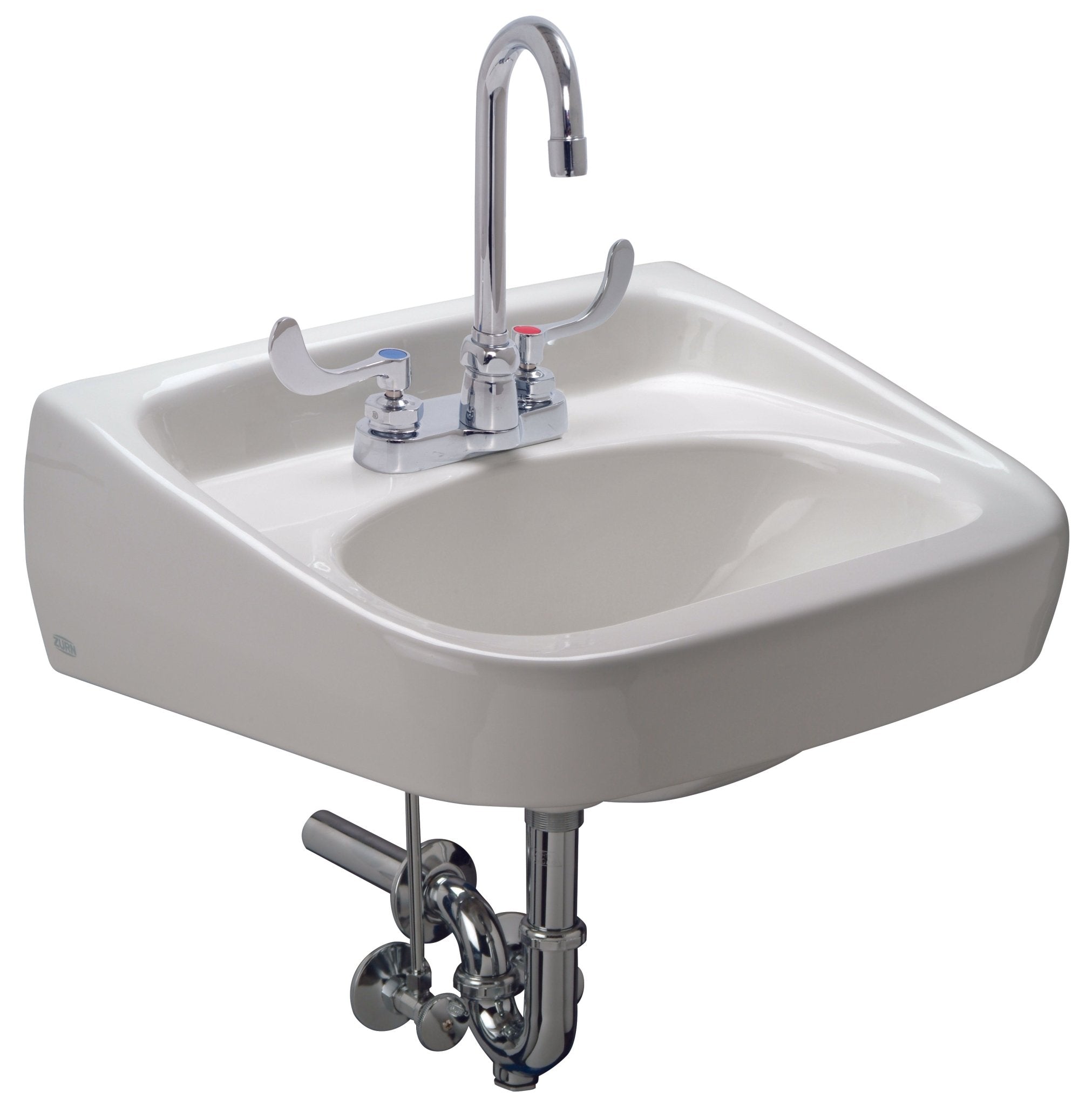 Z.L5.MZurn One Manual Hand Washing System, 20” x 18” Wall Hung Lavatory with 0.5 GPM, Centerset, Gooseneck Faucet, and Wrist HandlesZurn